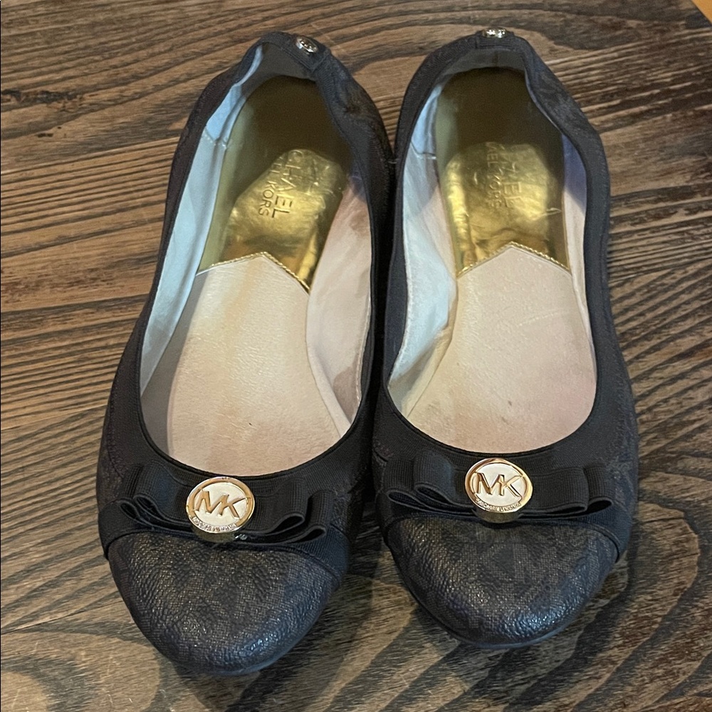 Michael Kors Black and Gold Women's Loafers